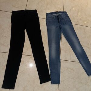 bebe Women's Black and Blue Skinny Jeans